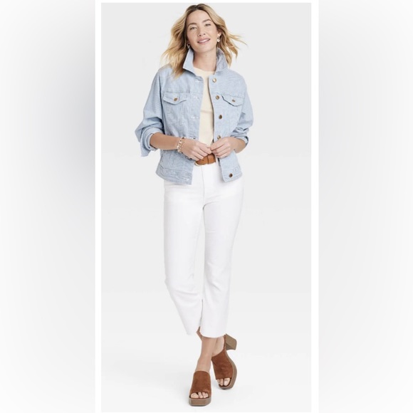 NWT Universal Thread Blue & White Striped Jean Jacket - Picture 6 of 7